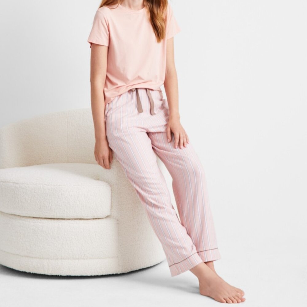 #50. State of Day | Women's Plaid Flannel Pajama Pants, Pink